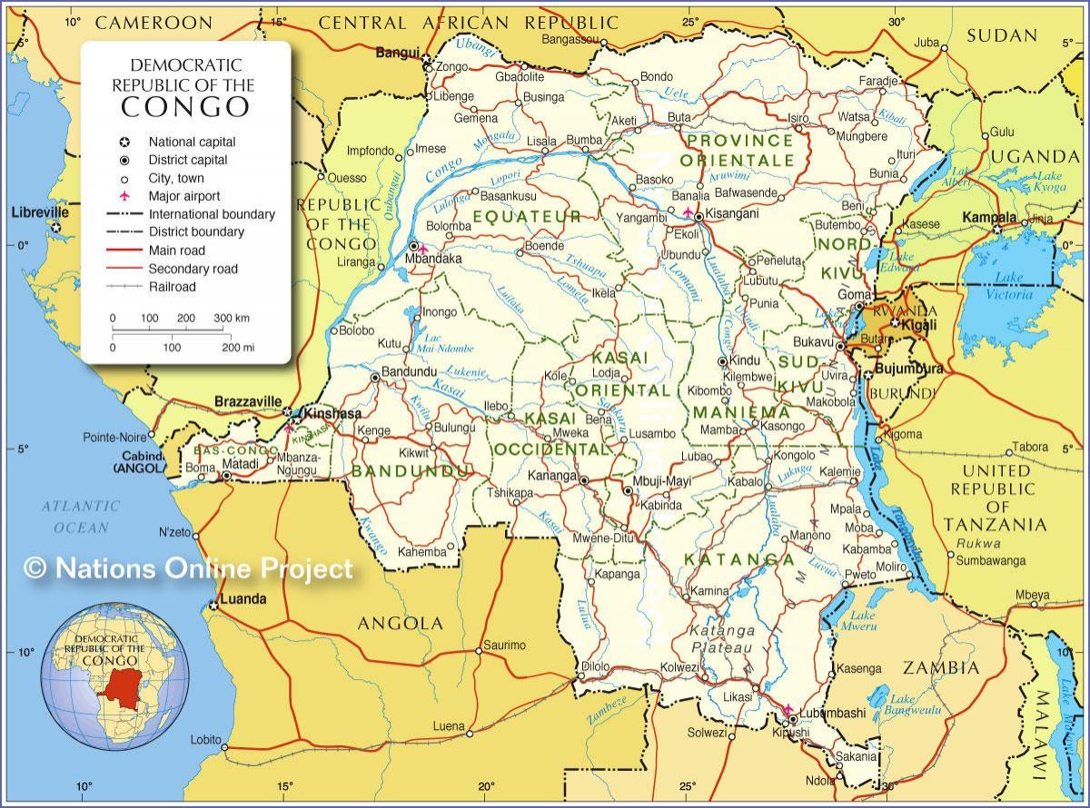 térkép kongói demokratikus köztársaság